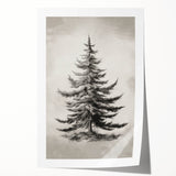 Extra large rolled print featuring a winter-themed floral design in muted blue and white tones.
