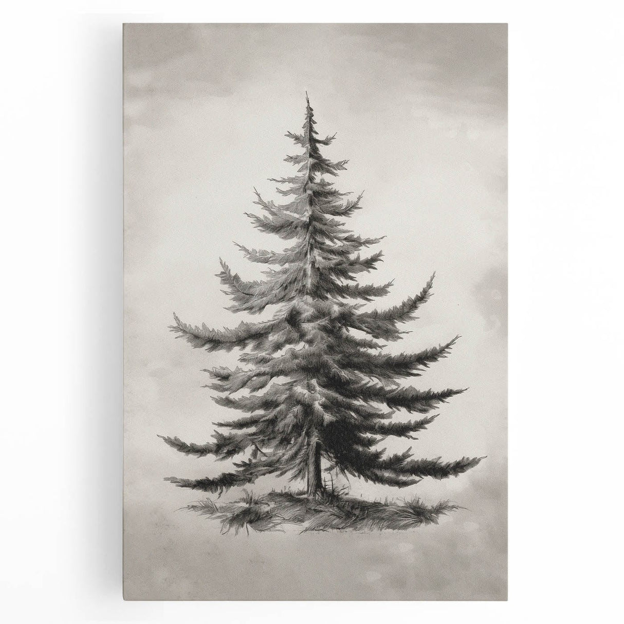 Winter-themed black and white large art on stretched canvas, featuring a snowy landscape, ideal for kitchen wall art.