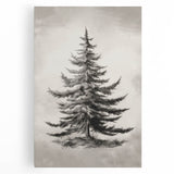 Winter-themed black and white large art on stretched canvas, featuring a snowy landscape, ideal for kitchen wall art.