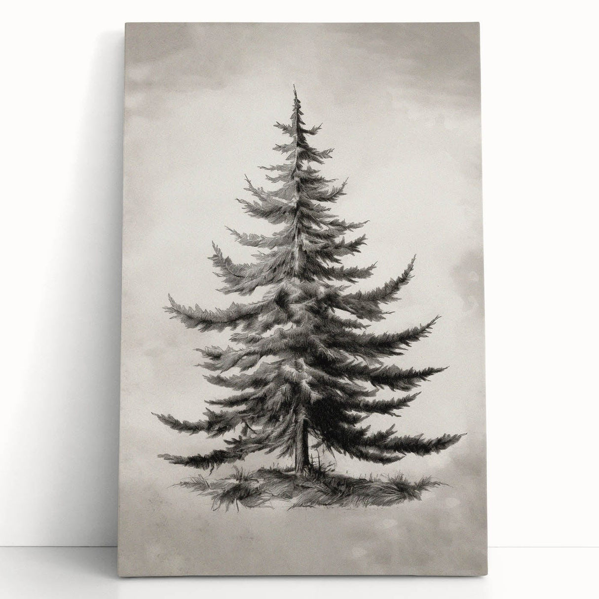 Winter-themed black and white stretched canvas depicting bare trees, ideal for kitchen wall art or bedroom ambiance.