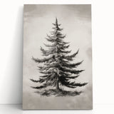 Winter-themed black and white stretched canvas depicting bare trees, ideal for kitchen wall art or bedroom ambiance.