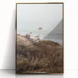 Large art print featuring a mid-century modernist abstract design in gold and white tones on acrylic.