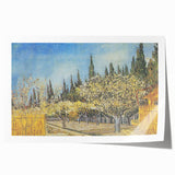 Extra large rolled canvas print featuring a Van Gogh-inspired floral design in vibrant colors.