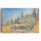 Black and white print of Van Gogh's painting on large stretched canvas, ideal for kitchen wall art or bedroom ambiance.