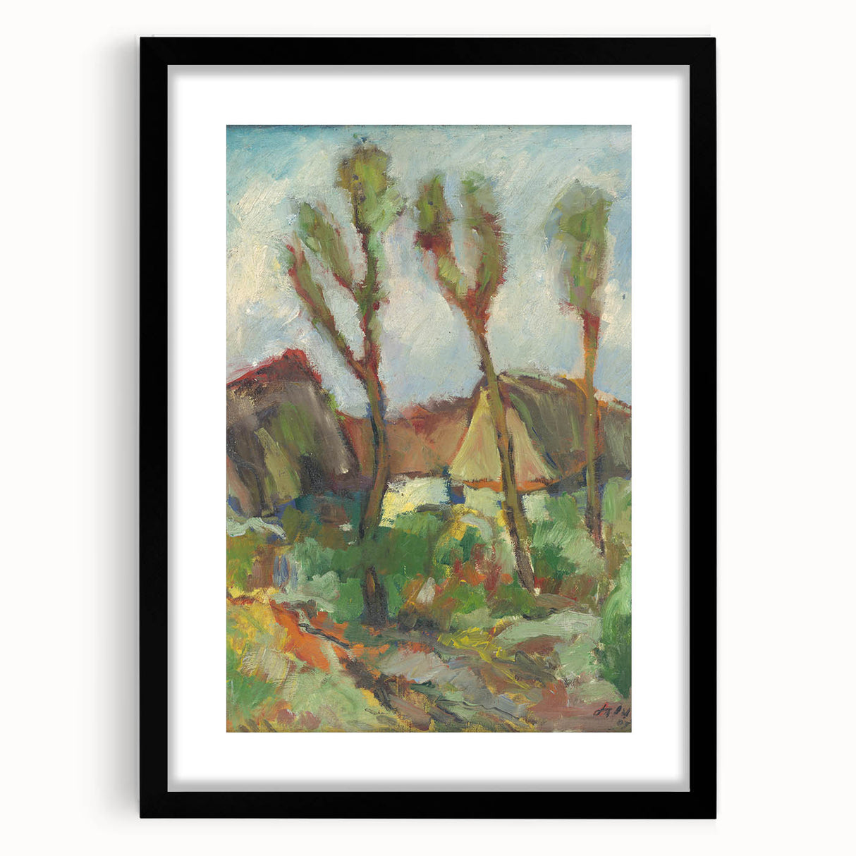 Modern Wall Art - Abstract Landscape with Vibrant Natural Hues