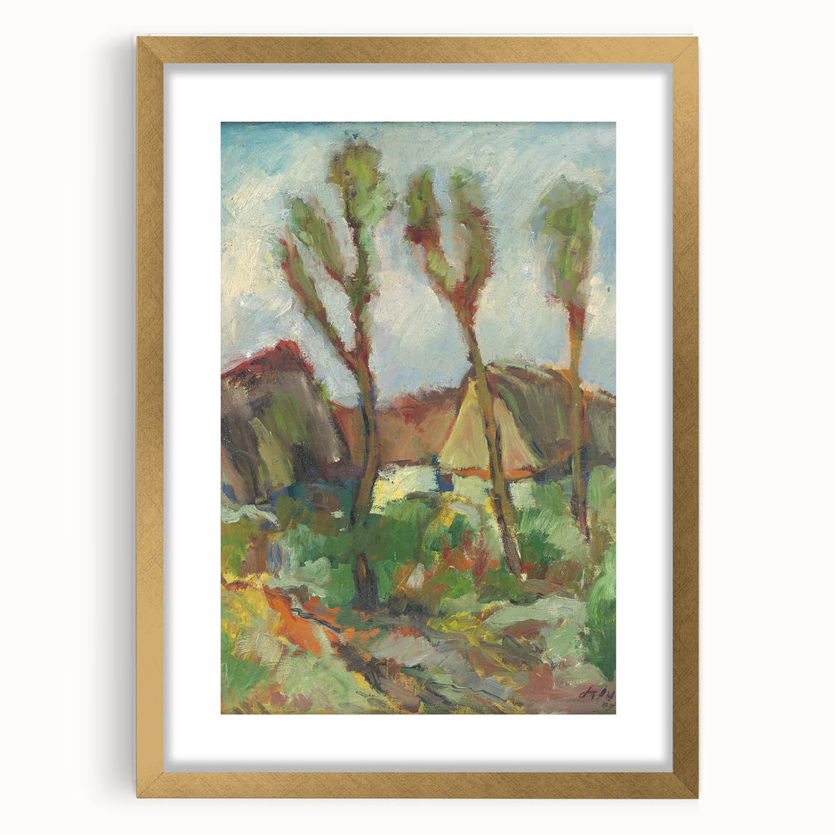 Modern Wall Art - Abstract Landscape with Vibrant Natural Hues