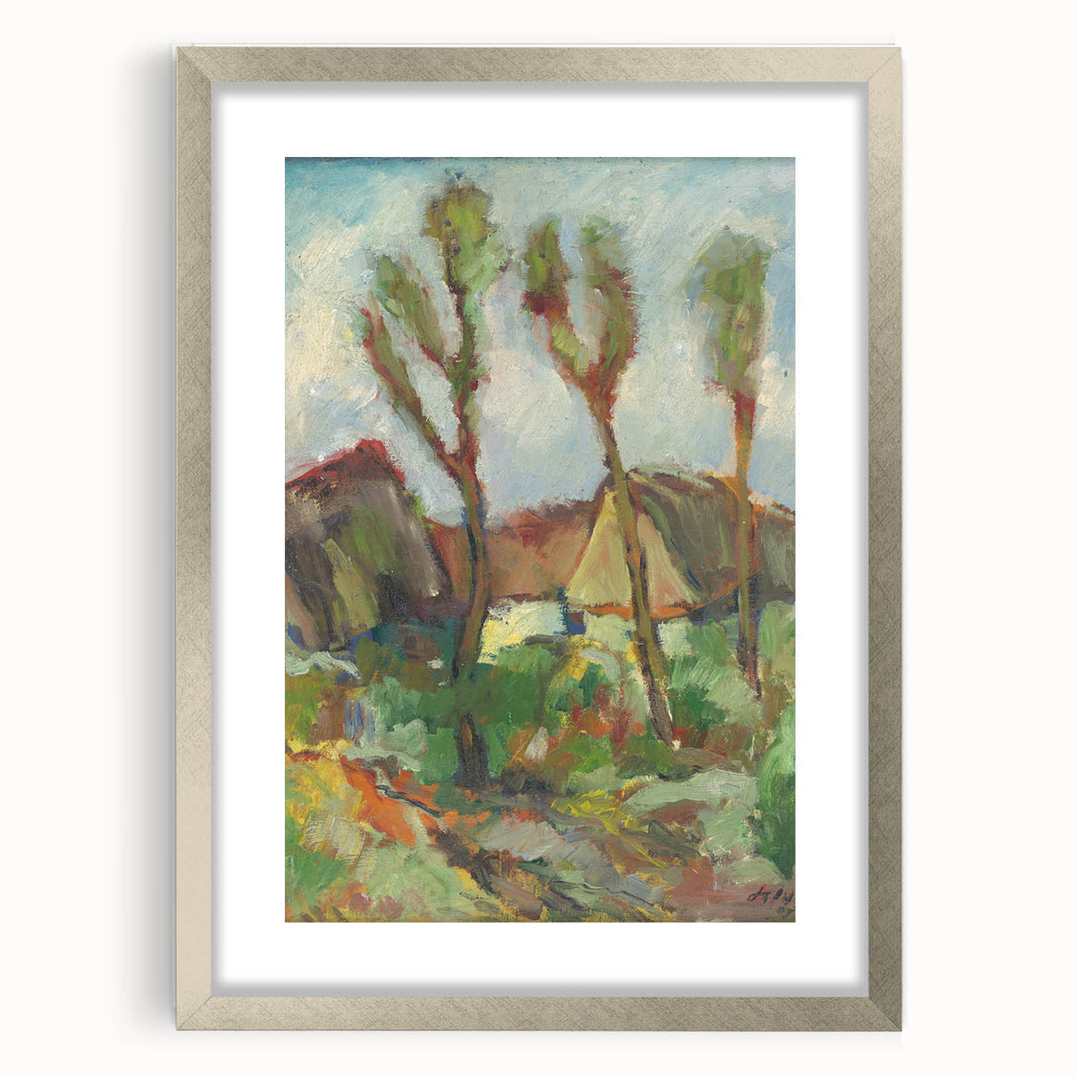 Modern Wall Art - Abstract Landscape with Vibrant Natural Hues