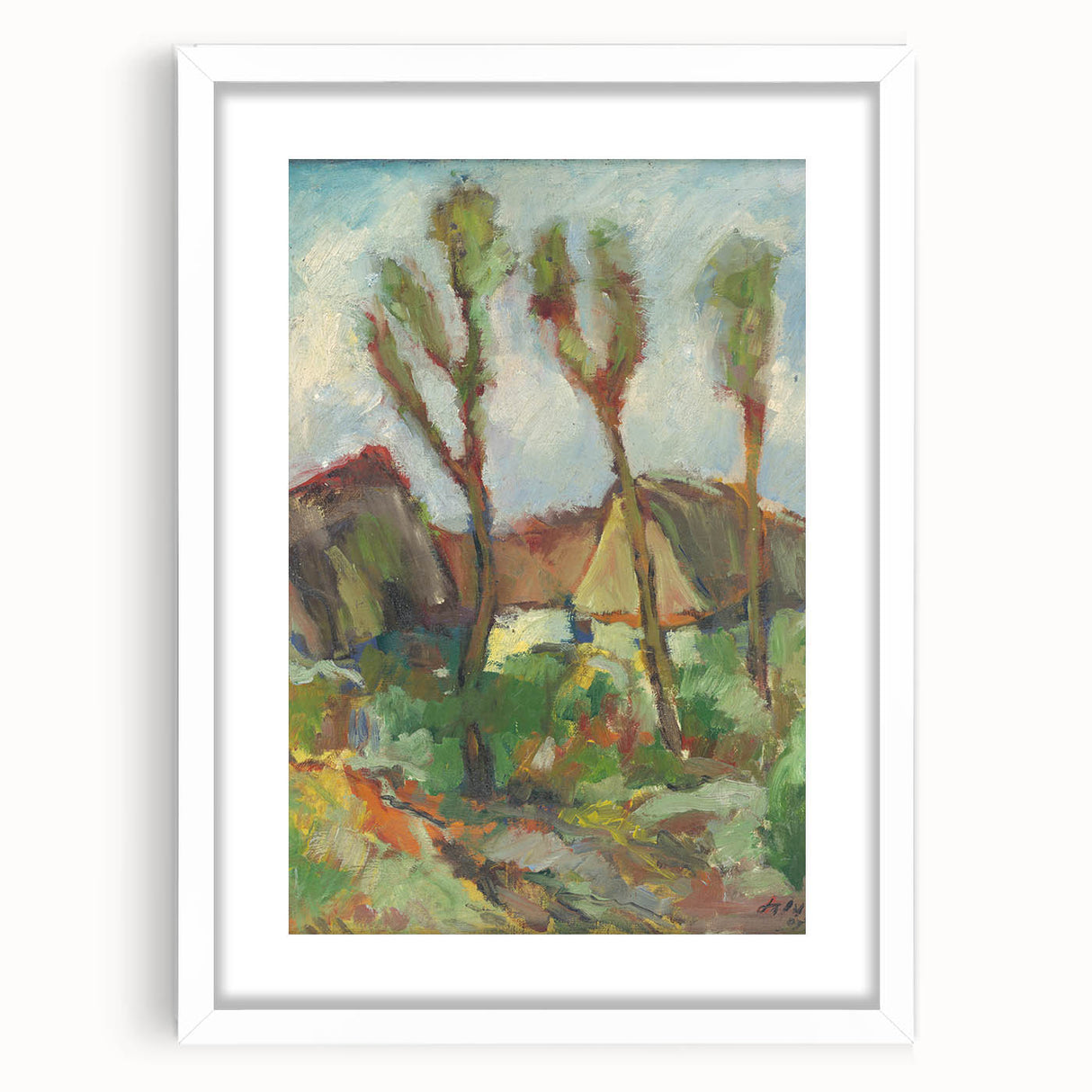 Modern Wall Art - Abstract Landscape with Vibrant Natural Hues