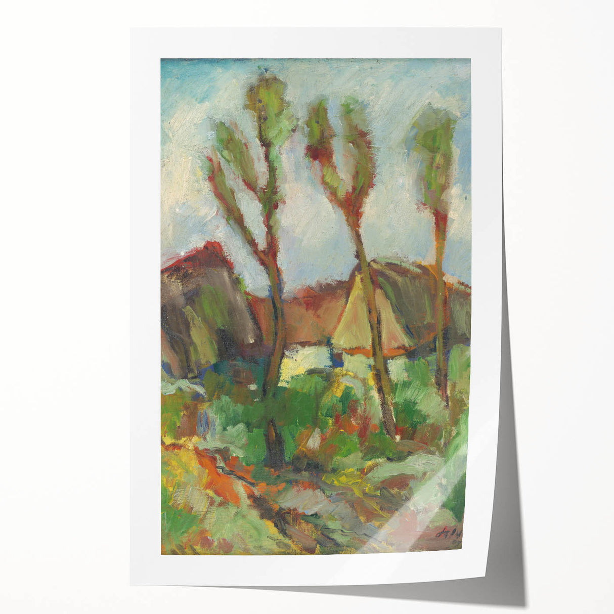 Modern Wall Art - Abstract Landscape with Vibrant Natural Hues