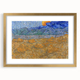 Impressionism Wall Art - Wheat Sheaves and Rising Moon by Van Gogh