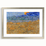Impressionism Wall Art - Wheat Sheaves and Rising Moon by Van Gogh