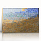 Impressionism Wall Art - Wheat Sheaves and Rising Moon by Van Gogh