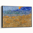 Impressionism Wall Art - Wheat Sheaves and Rising Moon by Van Gogh