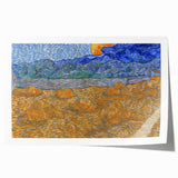 Impressionism Wall Art - Wheat Sheaves and Rising Moon by Van Gogh
