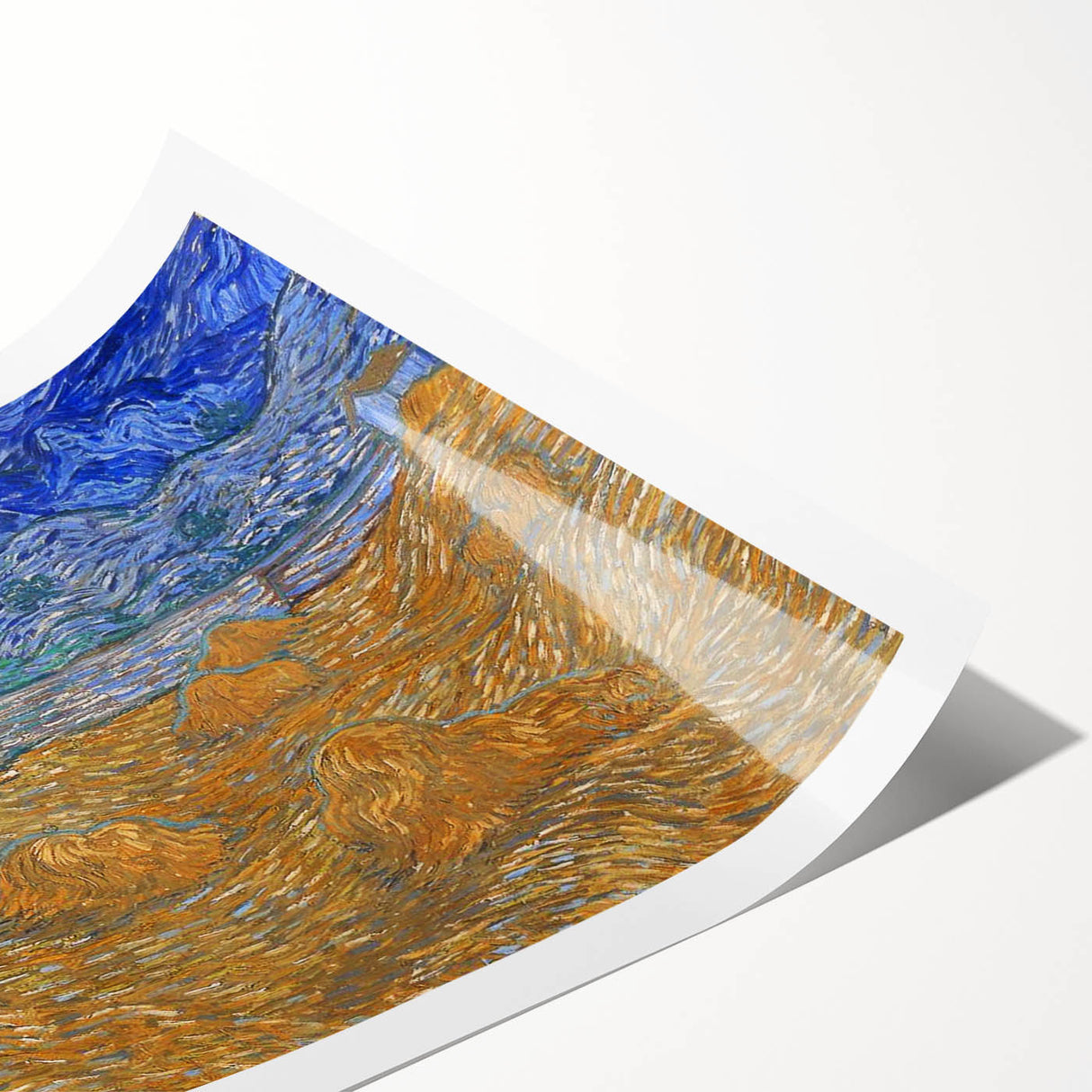 Impressionism Wall Art - Wheat Sheaves and Rising Moon by Van Gogh