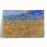 Impressionism Wall Art - Wheat Sheaves and Rising Moon by Van Gogh