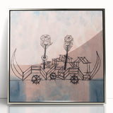 Modern Wall Art - Abstract Steamboat Sketch with Soft Pastel Hues
