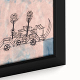 Modern Wall Art - Abstract Steamboat Sketch with Soft Pastel Hues