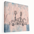 Modern Wall Art - Abstract Steamboat Sketch with Soft Pastel Hues