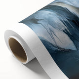 Rolled canvas showcasing a vibrant landscape scene with intricate cave formations and lush greenery, designed for home decor and artistic display, packaged securely in a cardboard tube.