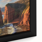 Framed canvas artwork showcasing a stunning close-up of rugged cliffs, highlighting intricate textures and earthy tones, perfect for nature enthusiasts and home decor.