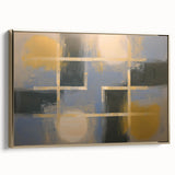 Large Bedroom Wall Decor – Abstract Gold and Gray Canvas Art