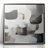 Modern Abstract Living Room Wall Art – Black, White & Beige Canvas