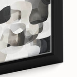 Modern Abstract Living Room Wall Art – Black, White & Beige Canvas