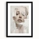 Abstract figurative wall art framed with a black mat, showcasing vibrant colors and dynamic shapes, perfect for modern home decor. Ideal for art enthusiasts looking to enhance their living space with contemporary artwork.