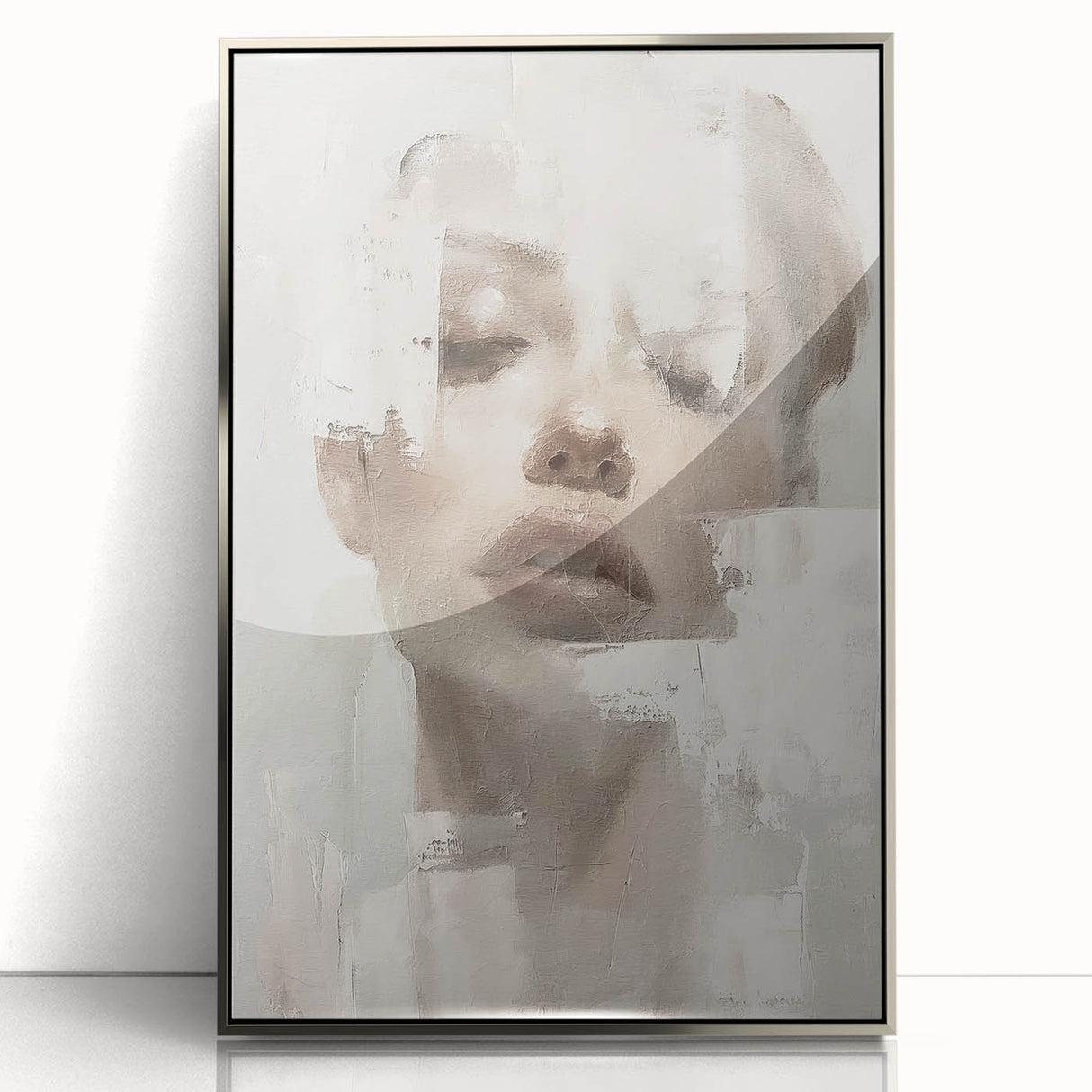 Abstract figurative wall art in a sleek silver frame, showcasing vibrant colors and intricate shapes, perfect for modern home decor, enhancing artistic ambiance.