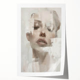 Abstract figurative wall art print showcasing vibrant colors and dynamic shapes, rolled and packaged in a protective cardboard tube for easy transport.