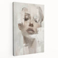 Abstract figurative wall art canvas showcasing vibrant colors and dynamic shapes, displayed in a side view, perfect for modern home decor.