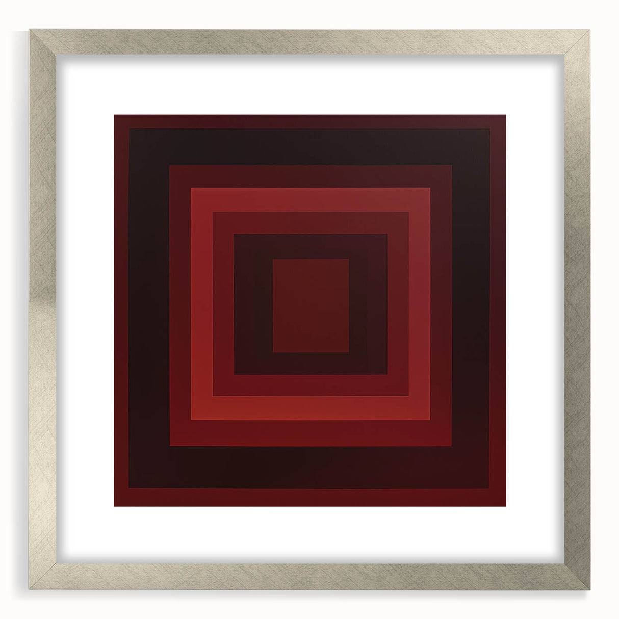 Abstract geometric silver frame with a mat, showcasing a modern design. The frame features sharp lines and a sleek finish, perfect for contemporary decor.