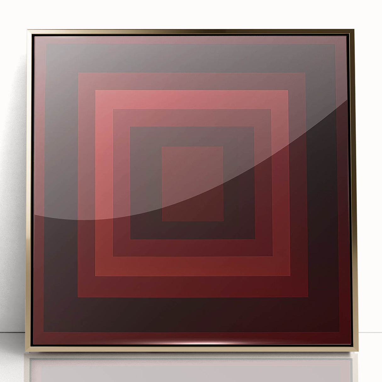 Abstract geometric framed acrylic artwork in gold tones, showcasing sharp angles and modern design elements, perfect for contemporary home decor.