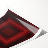 Abstract geometric rolled print showcasing vibrant colors in a modern design, perfect for contemporary home decor. Packaged securely in a protective cardboard tube for safe delivery.