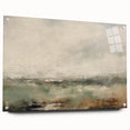 Abstract landscape wall art displayed in a sleek acrylic glass frame, showcasing vibrant colors and intricate textures, ideal for modern home decor.