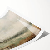 Abstract landscape wall art print showcasing vibrant colors and dynamic shapes, rolled for easy shipping and display, ideal for modern home decor.