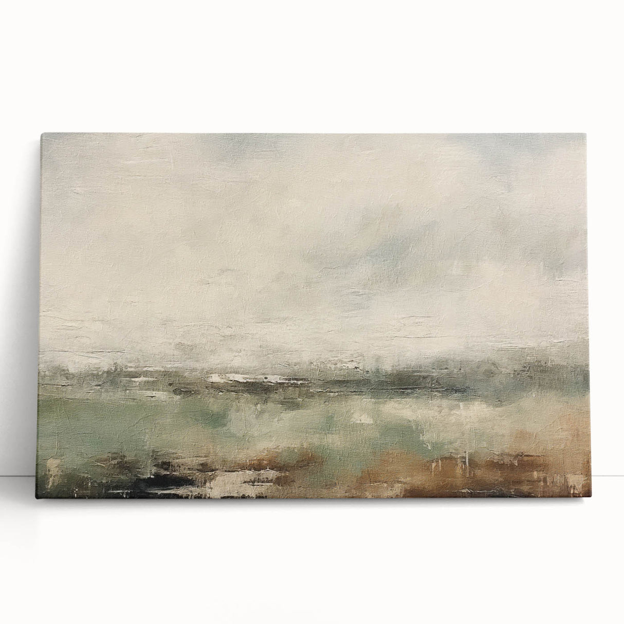 Abstract landscape wall art on stretched canvas, showcasing vibrant colors and dynamic shapes, perfect for modern home decor. Ideal for enhancing any interior space.