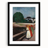 Expressionist Art: Girls on the Bridge Modern Canvas Print