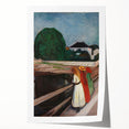 Expressionist Art: Girls on the Bridge Modern Canvas Print