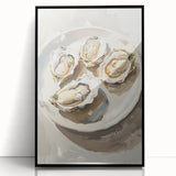 Large abstract wall art featuring assorted food dishes in bold colors on a framed acrylic, ideal for modern kitchen decor.