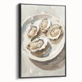 Black and white framed canvas featuring vintage poster art of assorted food dishes, suitable for bedroom wall decor.