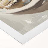 Art deco poster featuring an array of colorful food dishes on rolled canvas, suitable for dining room decor.