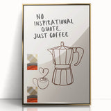 Art deco poster featuring food and drink motifs in gold and black tones, framed acrylic.