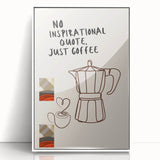 Mid-century modernist art depicting vibrant fruits and beverages, acrylic print in a white frame, ideal for nursery wall art.