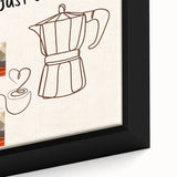 Extra large framed canvas featuring colorful, textured food and drinks imagery on a black background.