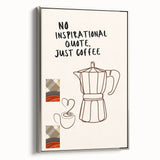 Framed canvas featuring a vintage poster of colorful landscape art, with black borders, ideal for dining room decor.