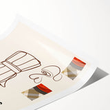 Extra large wall art featuring line art flowers in black on white, ideal for large living room decor.