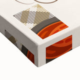 Large art of a black and white landscape painting on stretched canvas, depicting a serene river scene.