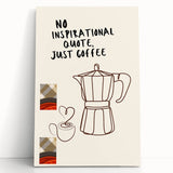 Large black and white stretched canvas featuring assorted kitchen utensils, ideal for kitchen wall art.